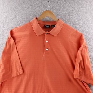 PING Collection Men's Orange Double‎ Mercerized Golf Polo Embordered Shirt XXL